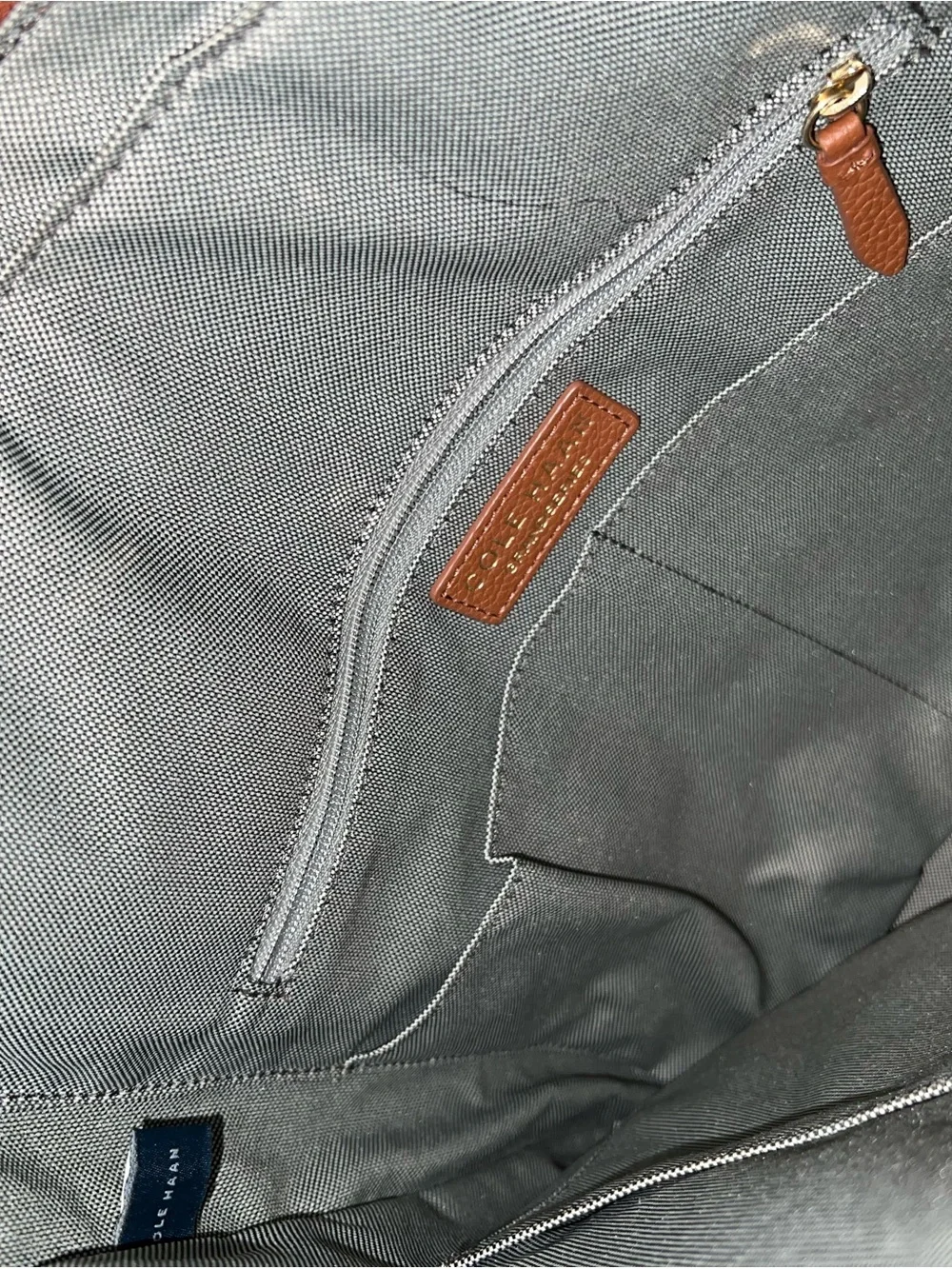 Cole Haan Brown Pebbled Leather Convertible Backpack Tote